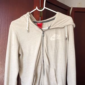 nike cream zip up jacket